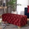 Baxton Studio Avara Velvet Upholstered Gold Finished Tufted Bench Ottoman 154-9367 - alternate 3